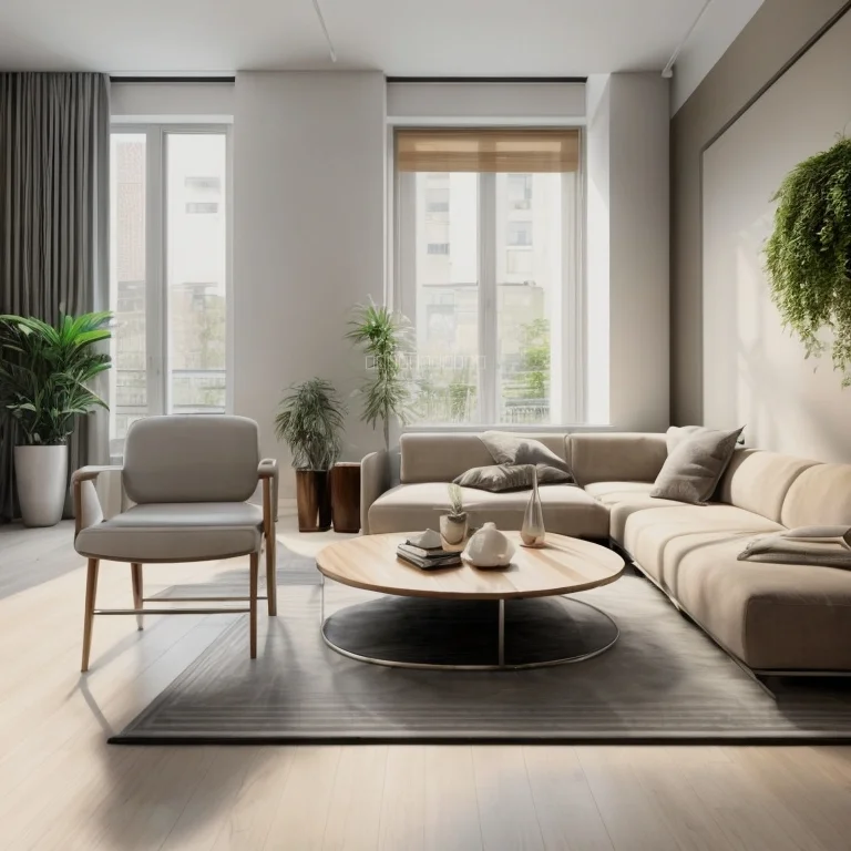 Interior of a luxury Swiss apartment with panoramic views